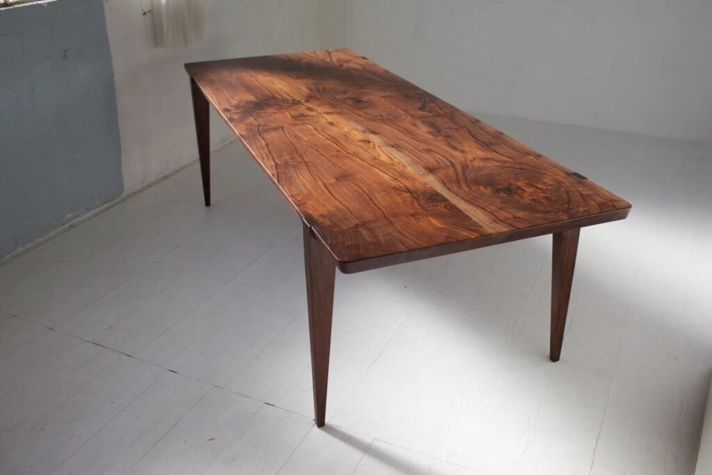 Slab table, modern style with finished edges 