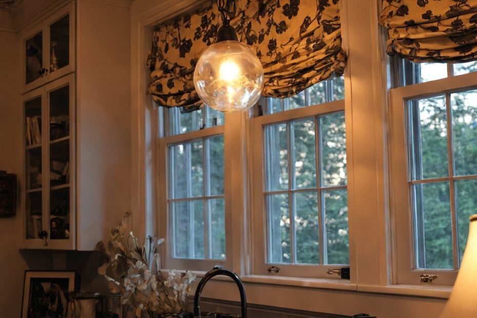 inside of a house with historic wood sash windows