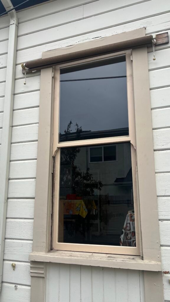 historic double hung sash window, both the bottom and top sash are replacements