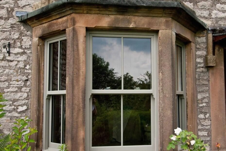 Double hung sash window, typically found in a historic Victorian home