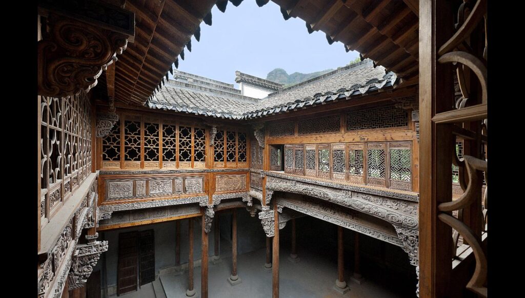 Historic Chinese courtyard also utilized alot of mortice and tenon joinery